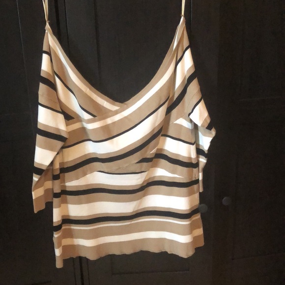 Striped Off-Shoulder 3/4 sleeve Sweater - Picture 2 of 3